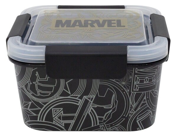 Черна пластмасова детска кутия за храна Marvel – STOR