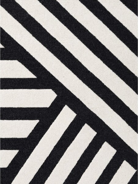 Черно-бял ръчно изработен вълнен килим 120x180 cm Stryve Noir – Elle Decoration