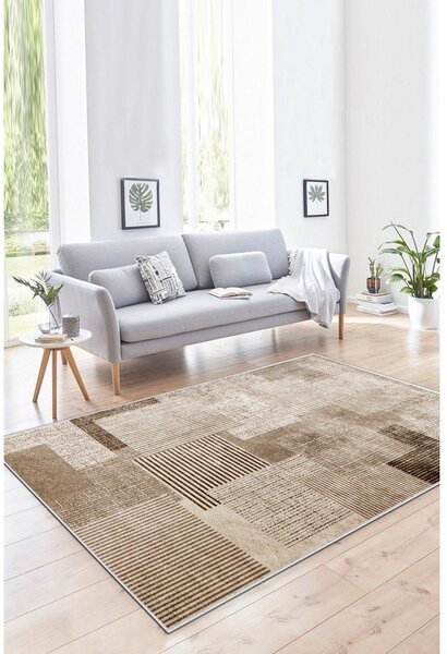 Бежов килим подходящ за пране 50x80 cm Cubo – Vitaus