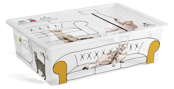 Бяла пластмасова кутия за съхранение с капак 55x39x16 cm C Box Style – KIS