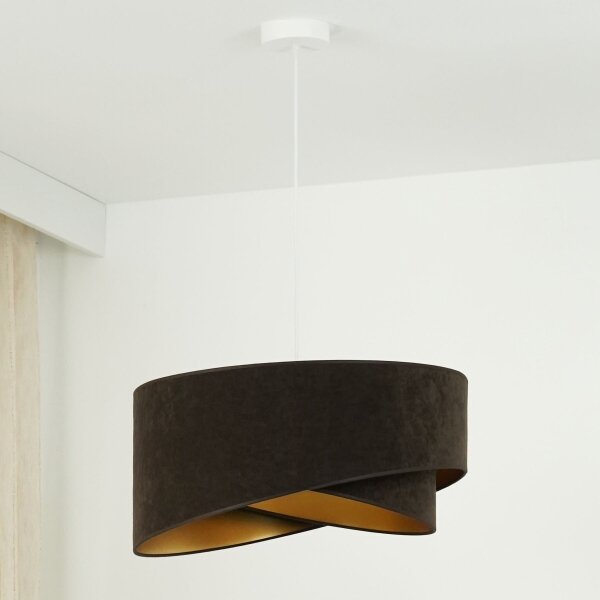 Brilagi - LED Пендел LYRA 1xE27/15W/230V тъмнокафяв/златист