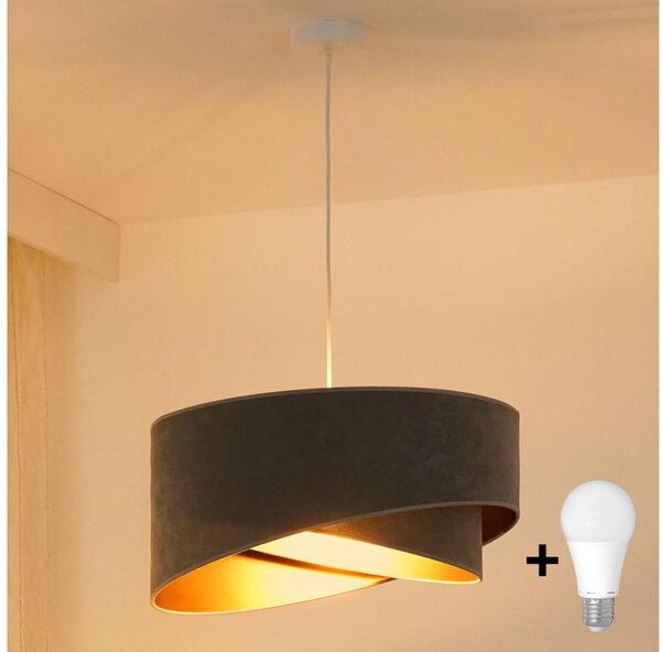 Brilagi - LED Пендел LYRA 1xE27/15W/230V сив/златист