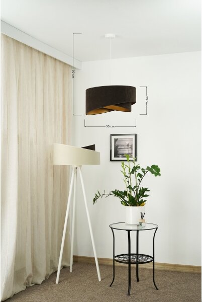 Brilagi - LED Пендел LYRA 1xE27/15W/230V тъмнокафяв/златист
