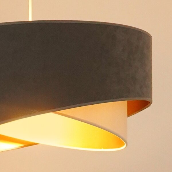 Brilagi - LED Пендел LYRA 1xE27/15W/230V сив/кремав/златист