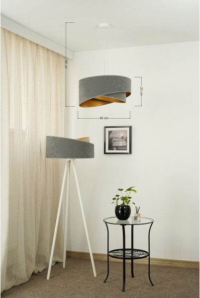 Brilagi - LED Пендел LYRA 1xE27/15W/230V сив/златист