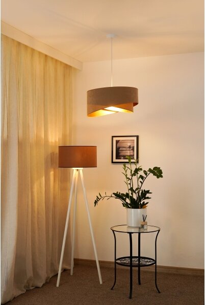 Brilagi - LED Пендел LYRA 1xE27/15W/230V кафяв/златист