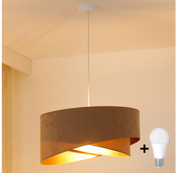 Brilagi - LED Пендел LYRA 1xE27/15W/230V кафяв/златист