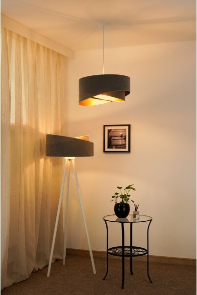 Brilagi - LED Пендел LYRA 1xE27/15W/230V сив/златист