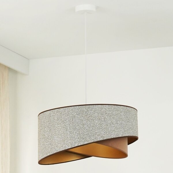 Brilagi - LED Пендел LYRA 1xE27/15W/230V сив/кремав/златист