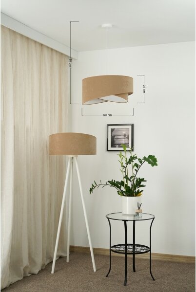 Brilagi - LED Пендел LYRA 1xE27/15W/230V кафяв/бял
