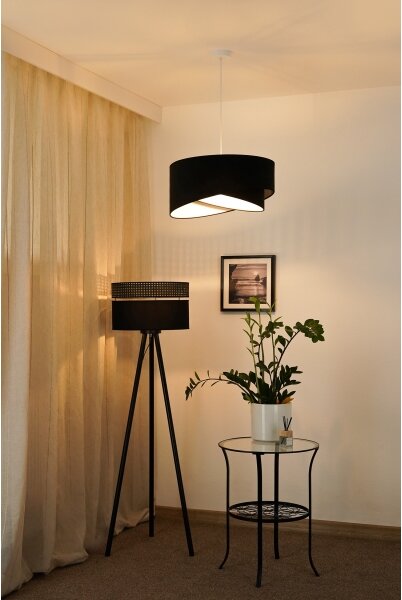 Brilagi - LED Пендел LYRA 1xE27/15W/230V черен/бял