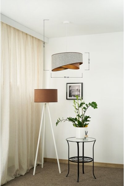 Brilagi - LED Пендел LYRA 1xE27/15W/230V сив/кремав/златист