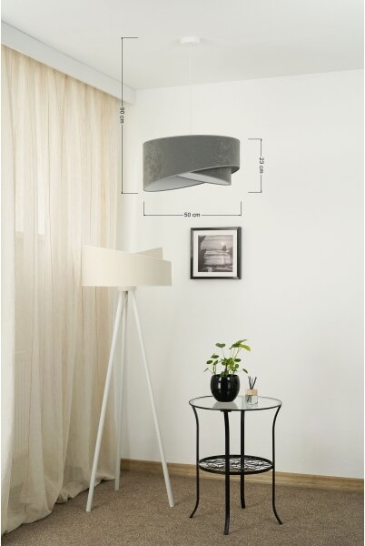 Brilagi - LED Пендел LYRA 1xE27/15W/230V сив/бял