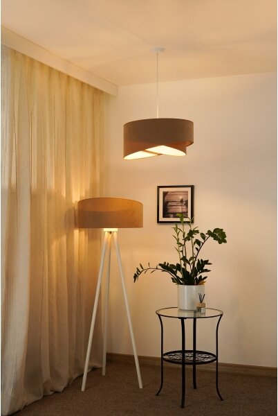 Brilagi - LED Пендел LYRA 1xE27/15W/230V кафяв/бял