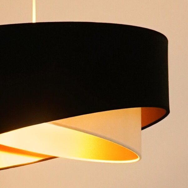 Brilagi - LED Пендел LYRA 1xE27/15W/230V черен/кремав/златист