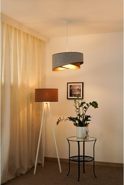Brilagi - LED Пендел LYRA 1xE27/15W/230V сив/кремав/златист