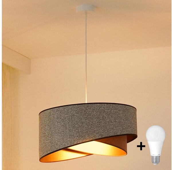 Brilagi - LED Пендел LYRA 1xE27/15W/230V сив/кремав/златист