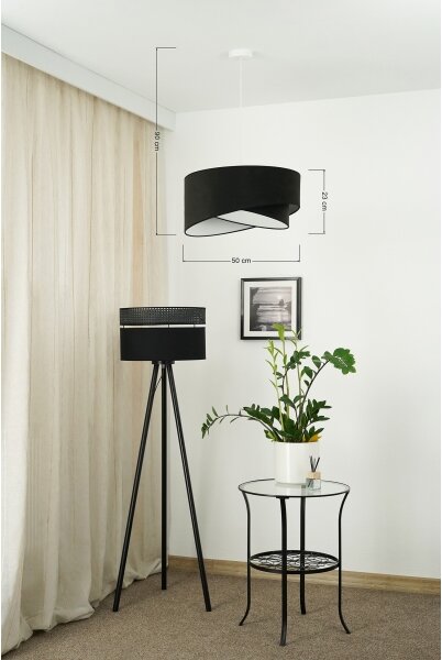Brilagi - LED Пендел LYRA 1xE27/15W/230V черен/бял