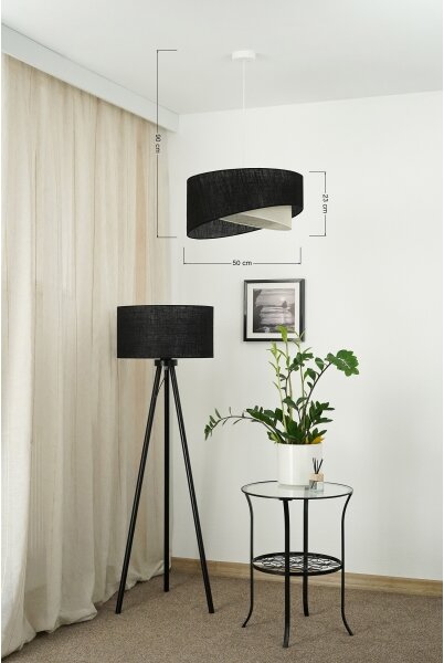 Brilagi - LED Пендел LYRA 1xE27/15W/230V черен/кремав