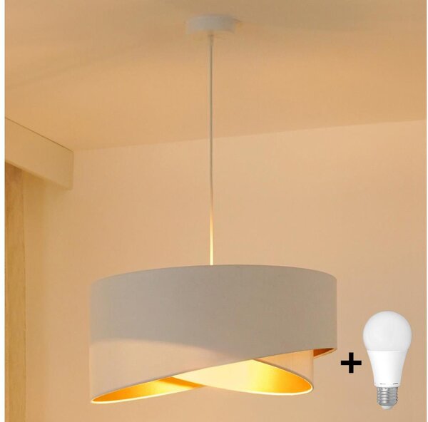 Brilagi - LED Пендел LYRA 1xE27/15W/230V бял/златист