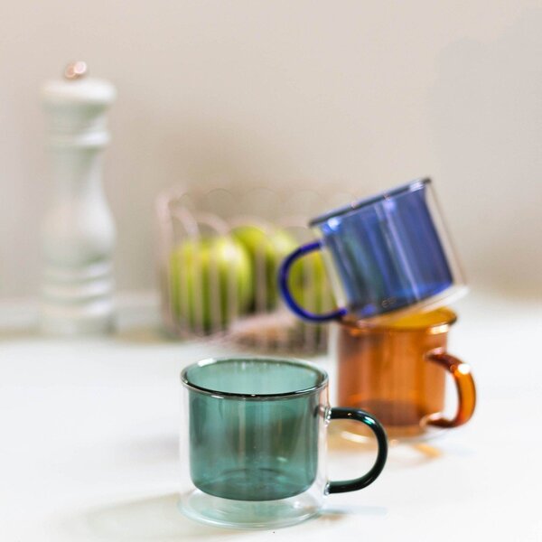 Сини стъклени чаши в комплект 2 бр. 270 ml Liv – ONA