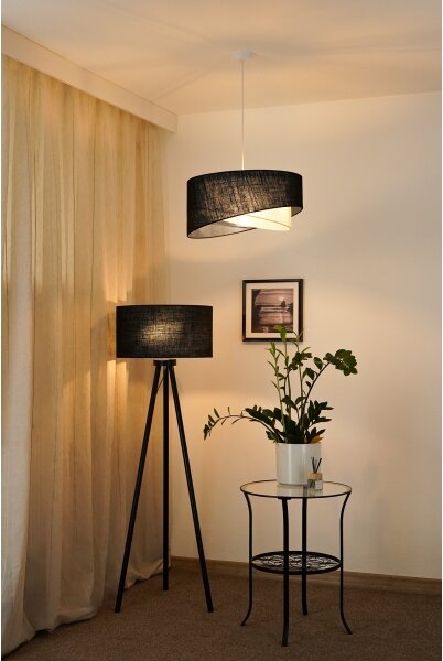 Brilagi - LED Пендел LYRA 1xE27/15W/230V черен/кремав