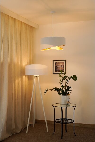 Brilagi - LED Пендел LYRA 1xE27/15W/230V бял/златист