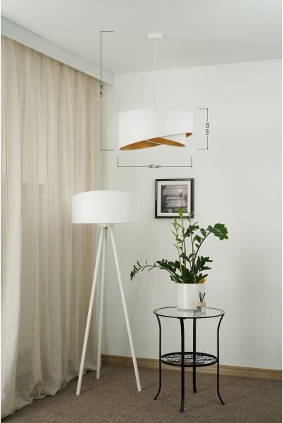 Brilagi - LED Пендел LYRA 1xE27/15W/230V бял/златист