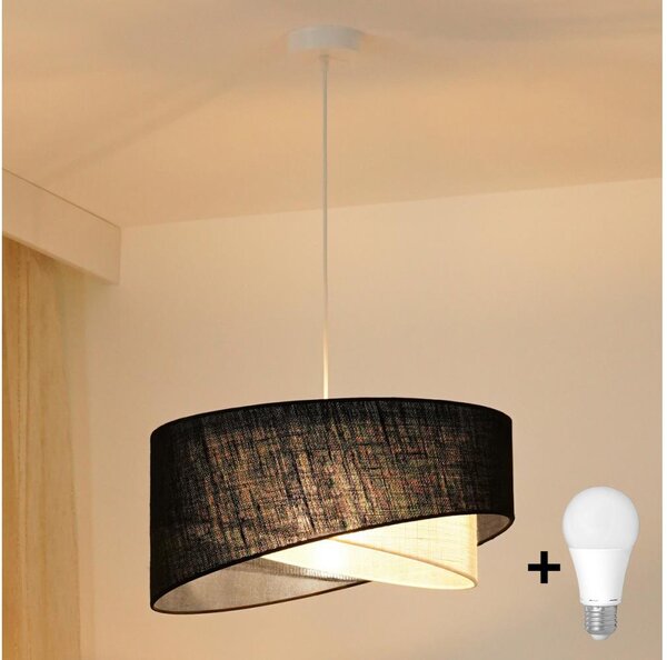 Brilagi - LED Пендел LYRA 1xE27/15W/230V черен/кремав