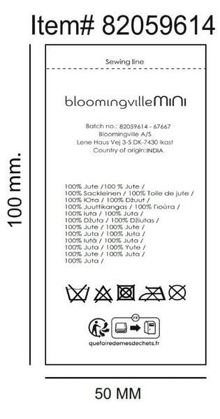 Ютен кръгъл килим в естествен цвят ø 130 cm Dinne – Bloomingville Mini