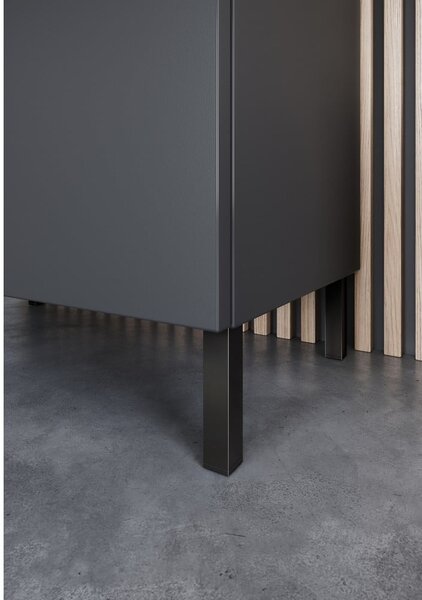 Антрацитен висок тесен шкаф за баня 30x190 cm Arcena – Germania