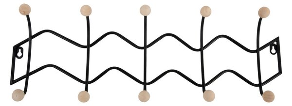 Черна метална стенна закачалка 61 cm Zig Zag – PT LIVING