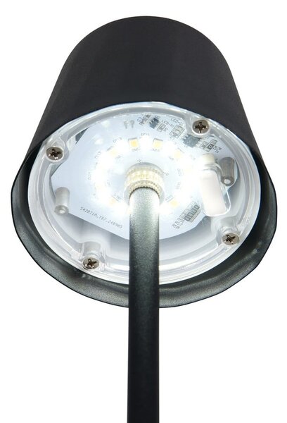 Матово черно LED настолна лампа с метален абажур (височина 21 cm) Diaz – Reality
