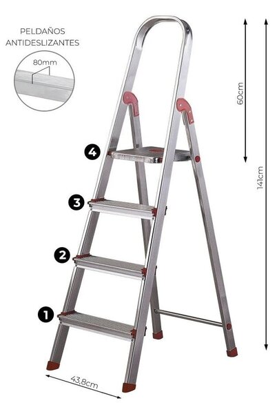 Метална стълба 141 cm Unica – Rolser