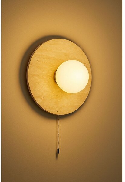 Бежова каменна стенна лампа ø 12 cm Hilde – Opviq lights