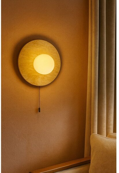 Бежова каменна стенна лампа ø 12 cm Hilde – Opviq lights