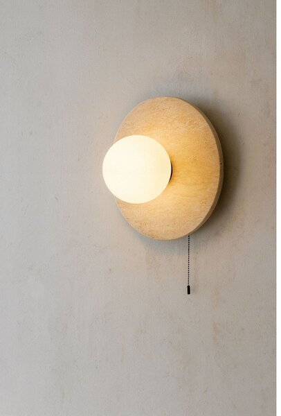 Бежова каменна стенна лампа ø 12 cm Hilde – Opviq lights