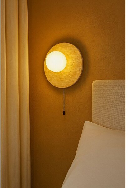 Бежова каменна стенна лампа ø 12 cm Hilde – Opviq lights
