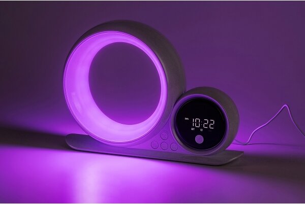 Rabalux 76109 - LED RGB Настолна лампа с високоговорител WAKEWAY LED/5W/230V