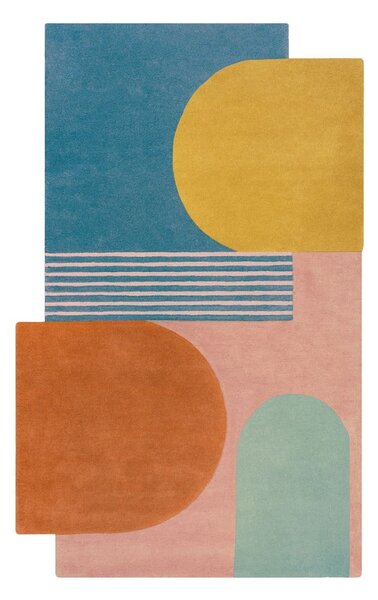 Син ръчно изработен вълнен килим 120x180 cm Lozenge Bright Multi – Flair Rugs