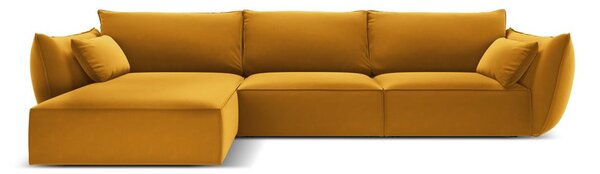 Кадифен ъглов диван в цвят горчица (ляв ъгъл) Vanda – Mazzini Sofas