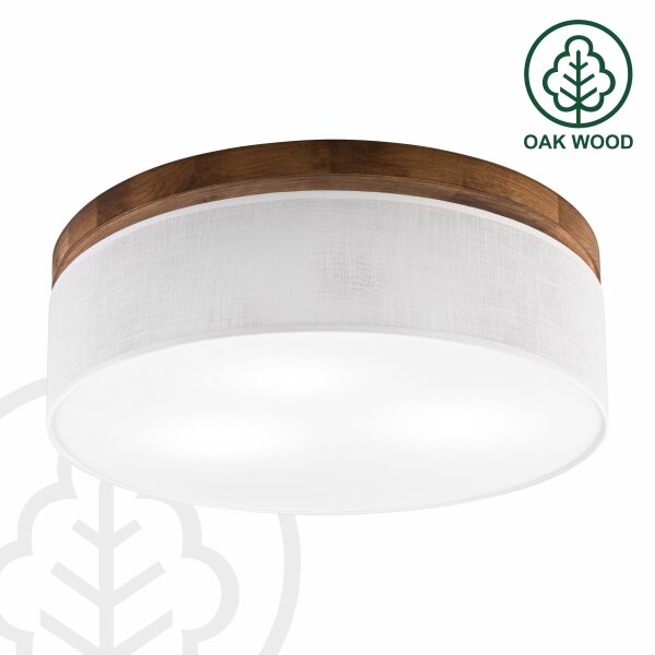 Brilagi - LED Плафон BELLADONNA 3xE27/15W/230V Ø 50 см бял/дъб череша