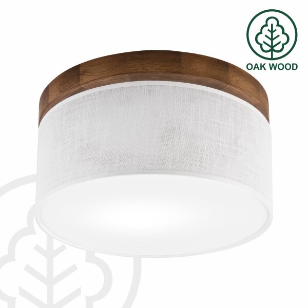 Brilagi - LED Плафон BELLADONNA 1xE27/15W/230V Ø 30 см бял/дъб череша