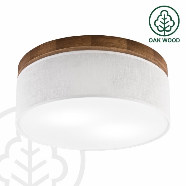 Brilagi - LED Плафон BELLADONNA 2xE27/15W/230V Ø 40 см бял/дъб череша