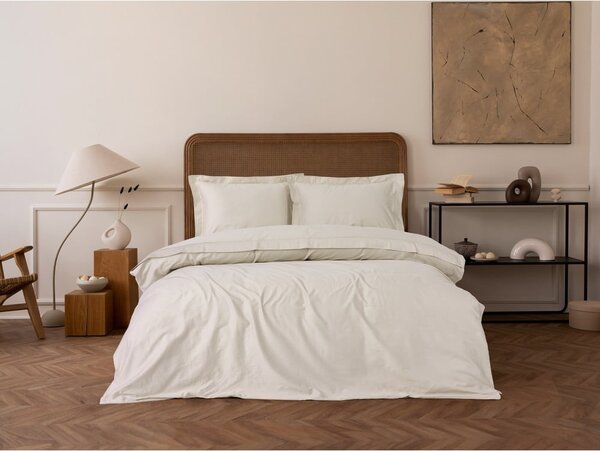 Бежово двойно удължено спално бельо от памучен сатен 240x220 cm Elegant – Mijolnir