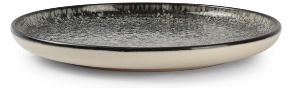 Черна/кремава десертна глинена чиния ø 20 cm Gravel – ONA