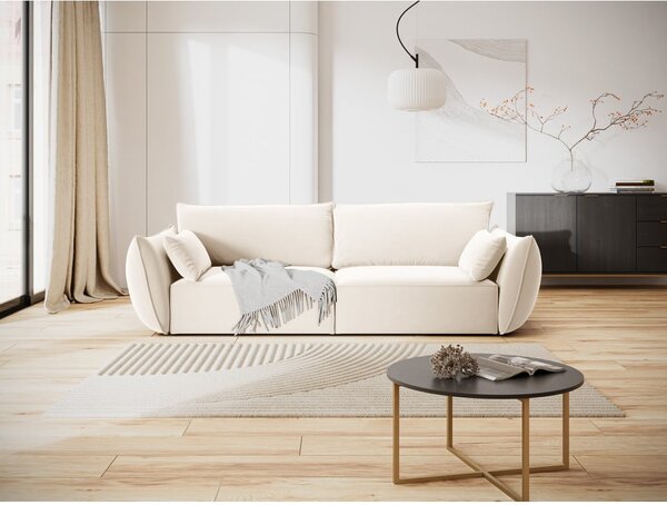 Бежов кадифен диван 208 cm Vanda – Mazzini Sofas