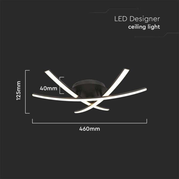 LED Плафониера LED/20W/230V 3000K черен