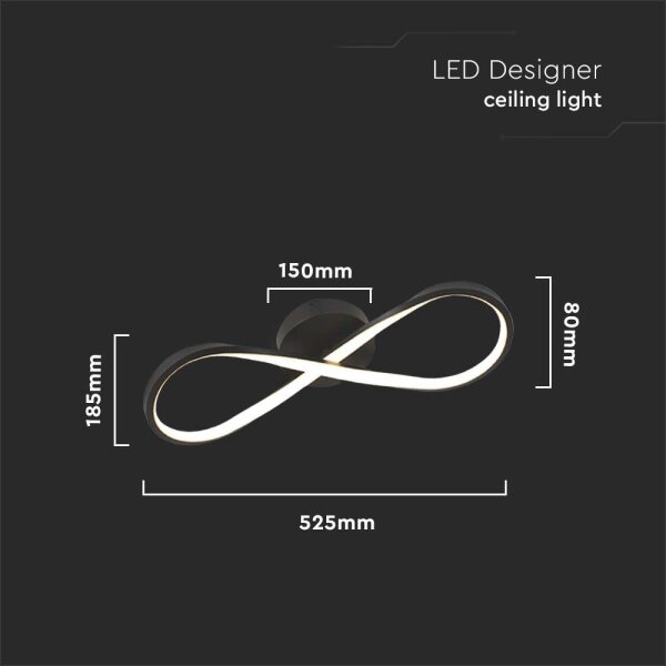 LED Плафониера LED/24W/230V 3000K черен