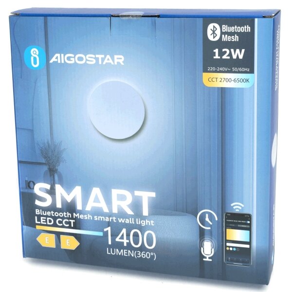 Aigostar MESH LED стенен лампион, димер, 12W, 230V, бял